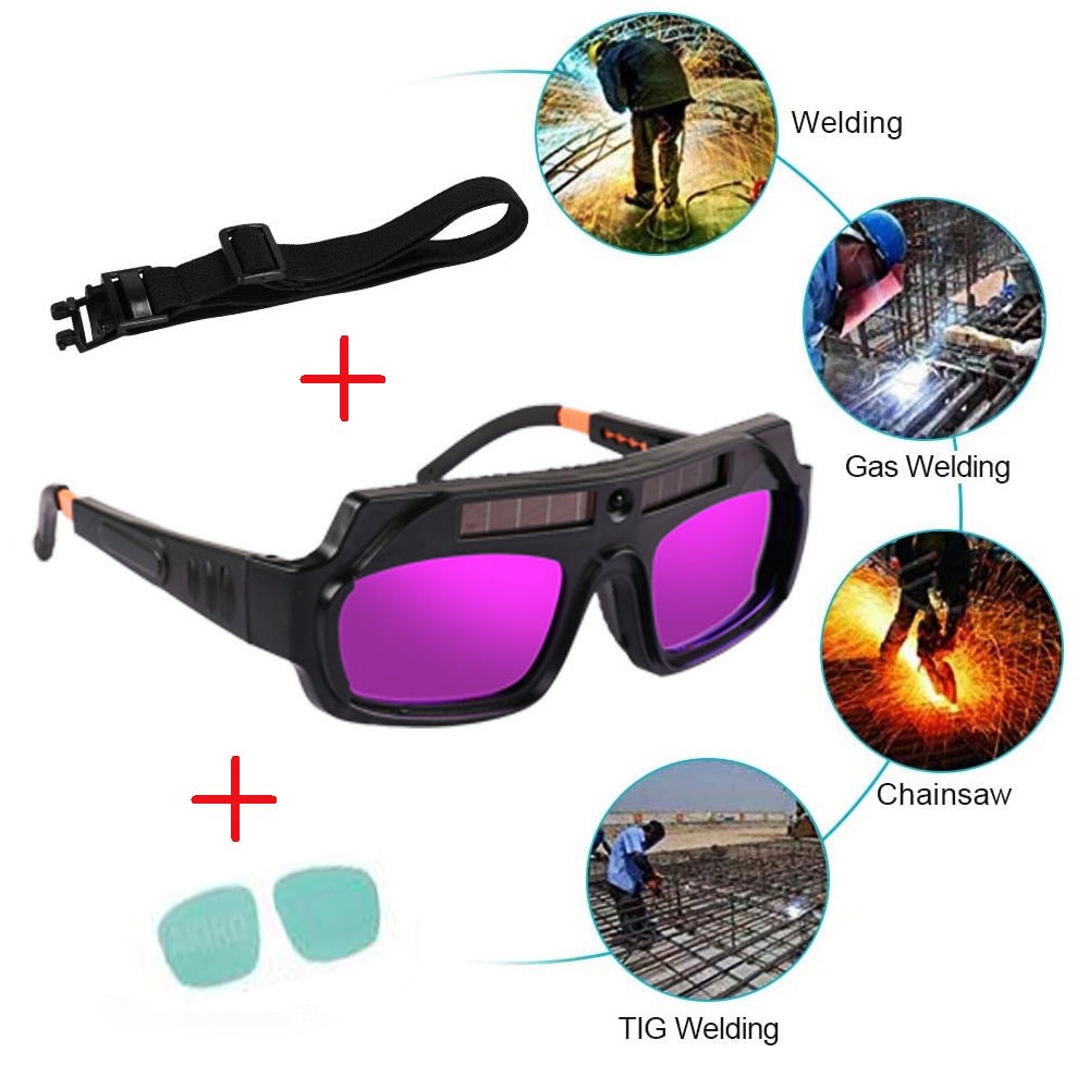 Auto Darkening Welding Goggles Solar Power Welder Eyes Glasses with ...