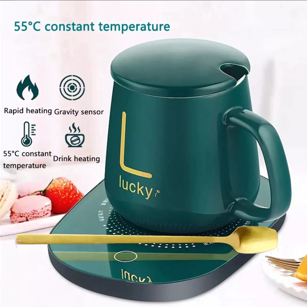Ceramic Mug Warmer Heating Thermos Cup 55 degree Automatic Water Heater