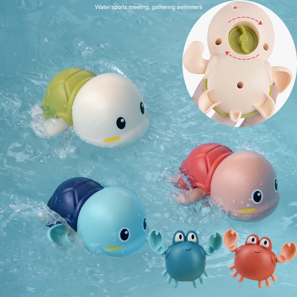 Cute Cartoon Animal Tortoise Classic Baby Water Toy Infant Swim Turtle -up Clockwork Kids Beach Bath