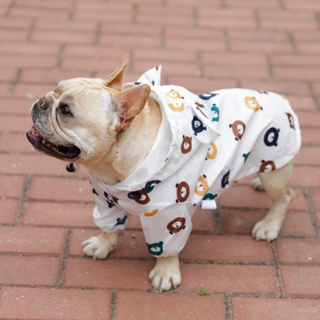 Big Pet Clothes Summer Outdoor Cartoon Pattern Dog Raincoat Waterproof French Bulldog Corgiolden Retriever Thin Se