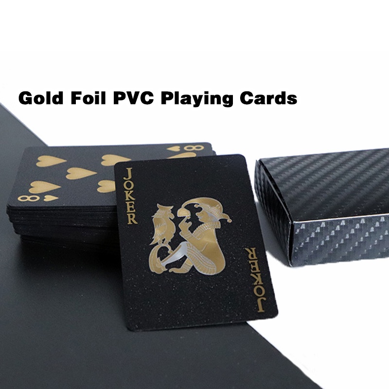 Gold Foil Poker Cards 24K Gold Foil PVC Playing Cards Waterproof