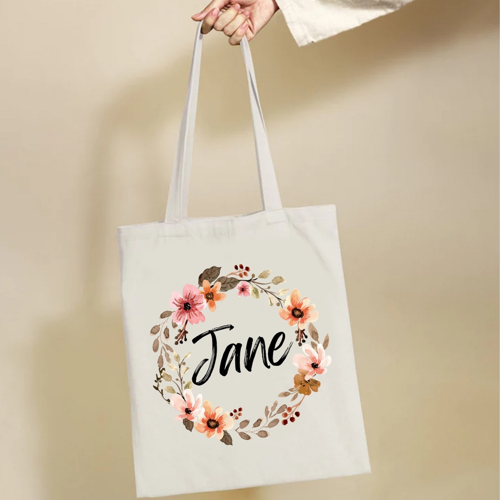 Customized Tote Bags - Monogram or Wreath Designs | Shopee Philippines