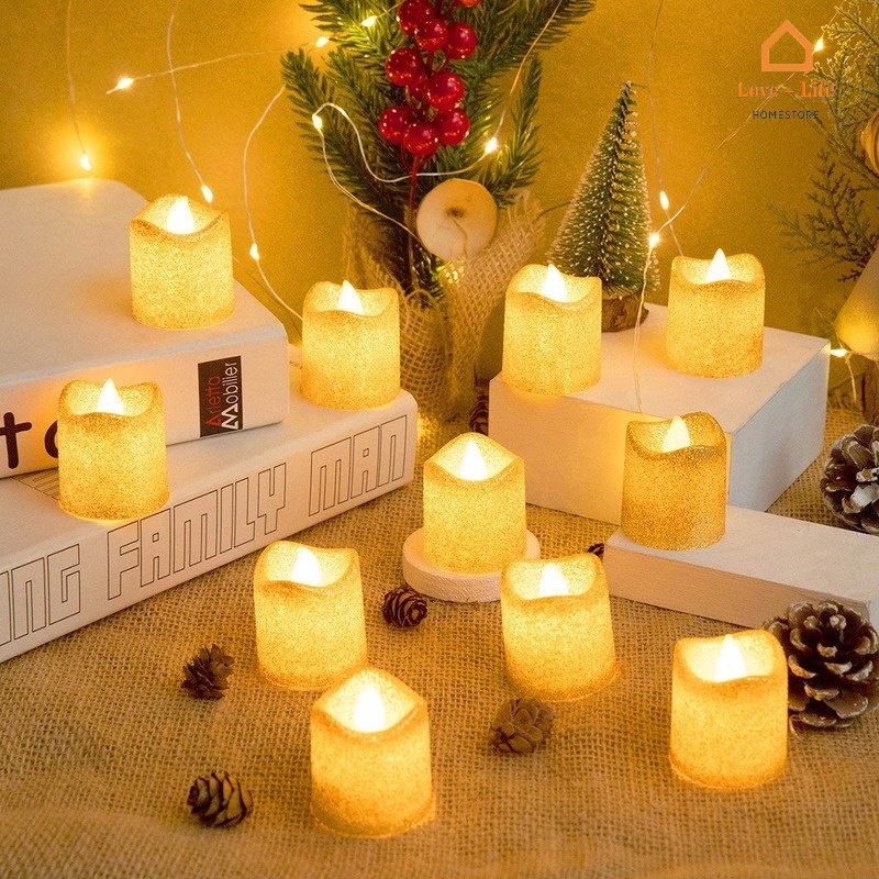 1 Pcs Glitter Flameless LED Candles Lamp/ Battery Operated Tea Light