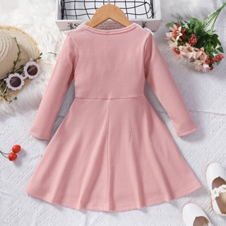 1-6years Old Fashion Kids Dress for Girls Long Sleeve Lace Flower A Line Dress Casual Wear Princess Birthday Outfit Children Clothes #3