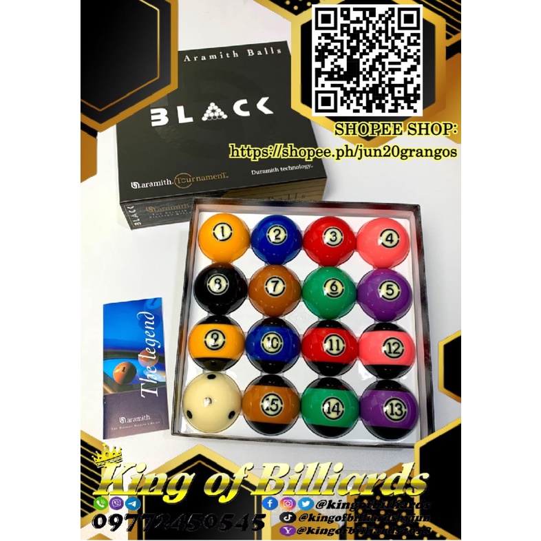 Belgian Aramith Balls BLACK Duramith Technology Billiard Balls Shopee