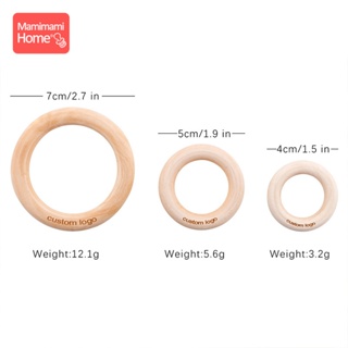 ℡50pc Customize Logo Wooden Ring Baby Photogra Growth Souvenirs BPA Free Beech Ring Baby Photograph #2