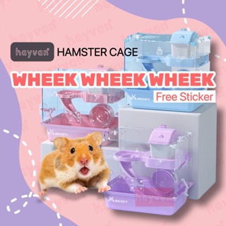 JONSANTY Hamster Cage Set Acrylic Chamber Habitat Syrian Hideout House Guinea Pig Castle Cage