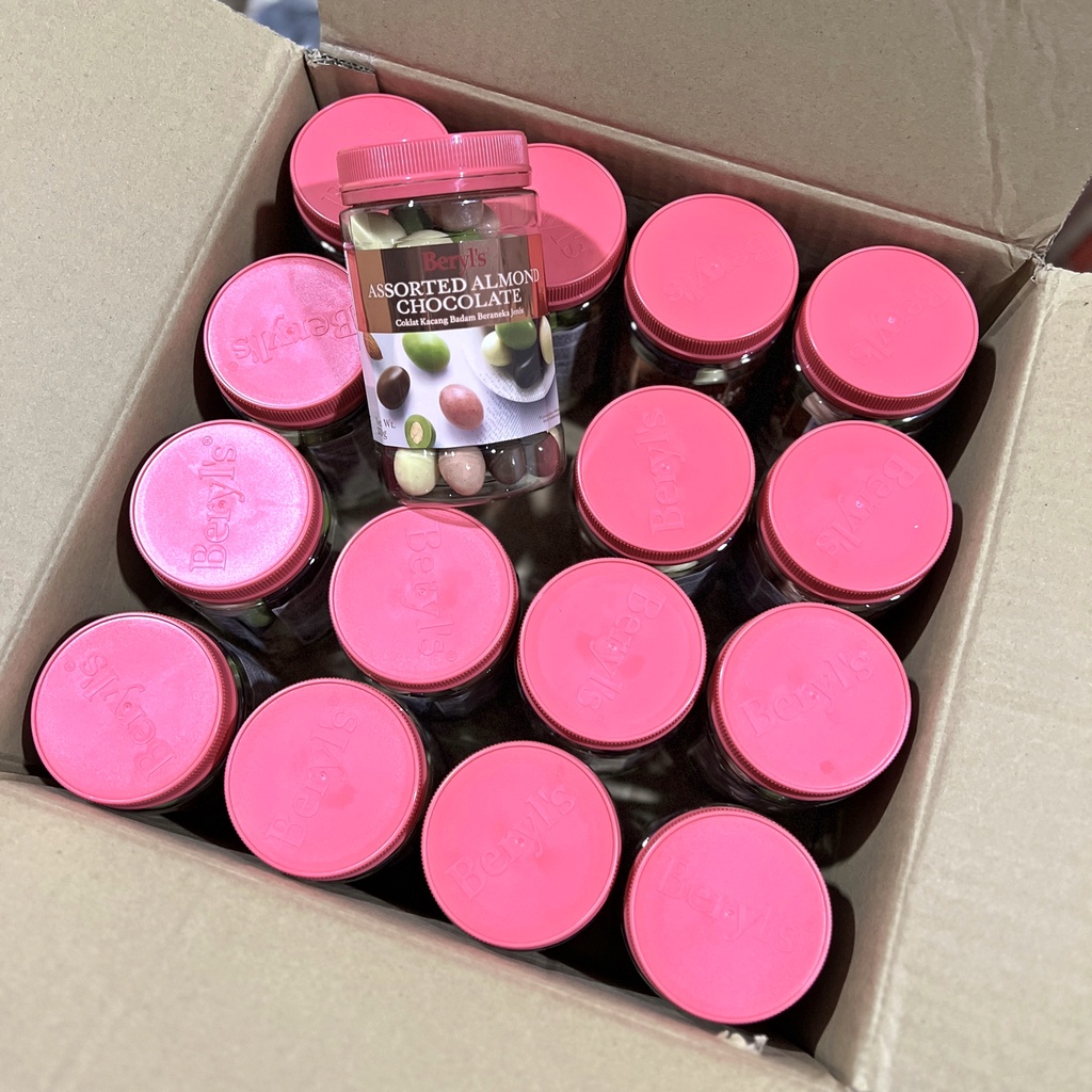 [Wholesale 16 jars/box] Beryl's Assorted Almond Chocolate Dragees 370g