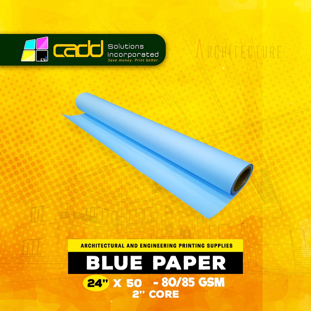Blue paper for Digital Blueprint A2 24" inches x50 Yards 80/85gsm 2