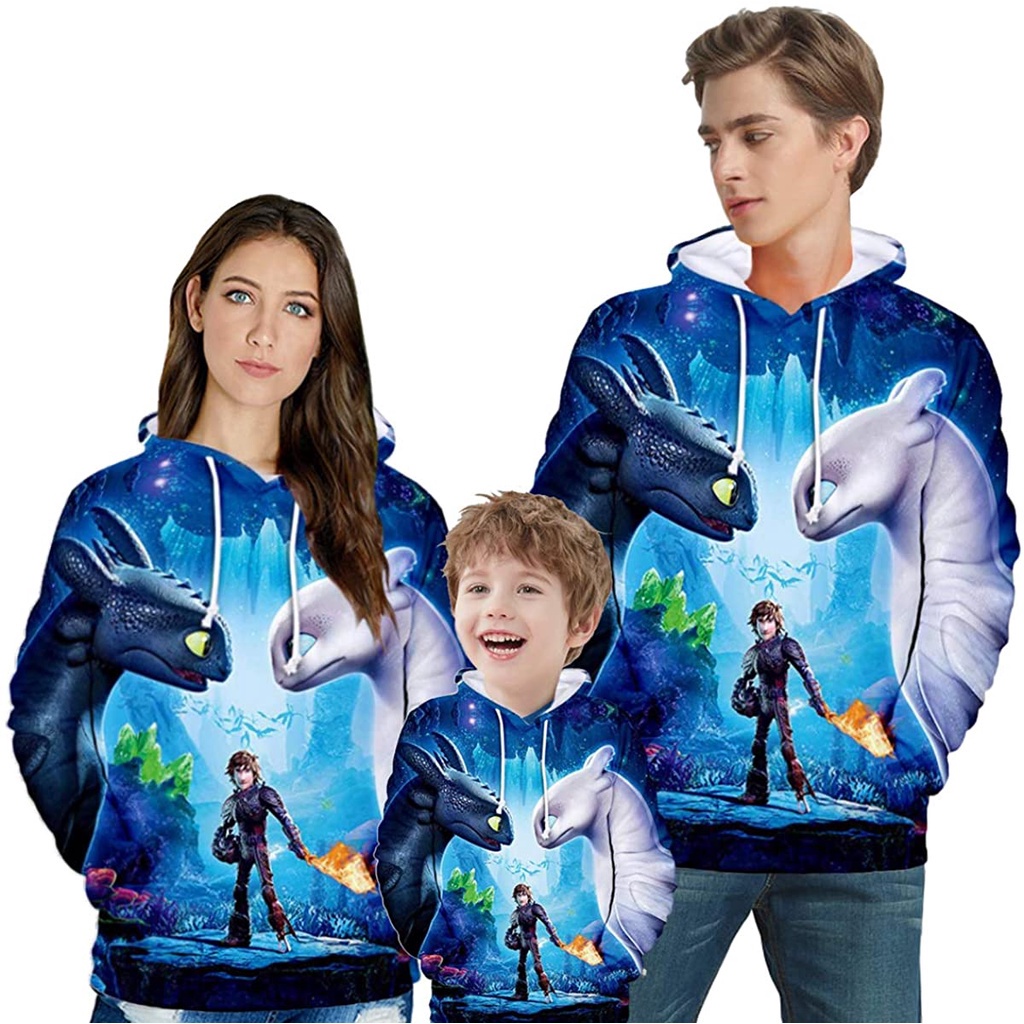 How to Train Your Dragon Toothless Hoodies Pullover 3D Printed Hooded Sweatshirt Adult and Kid