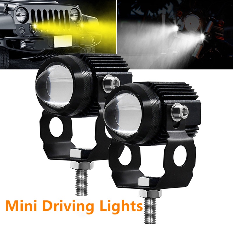Mini Driving Light High and Low Yellow / White LED Aniti Fog For Cars