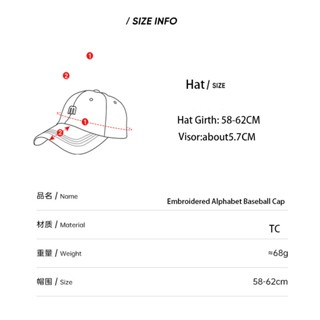 Embroidered Lettered Baseball Cap Hip Hop Baseball Cap Unisex Korean Baseball Cap #4