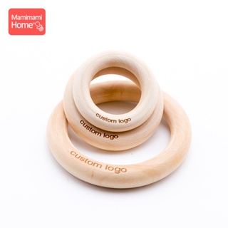 ◕Mamihome 50pc Customize Logo Wooden Ring Baby Teether Bpa Free Beech Ring Teething Toys Diy Nursing #5