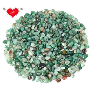﹉☽✢Small Green Agate Pebbles, Decorative ed River Rocks, Ornamental Plant Aquarium Gravel Stones (68