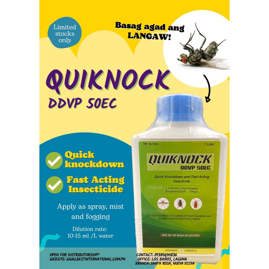 Quiknock 1L Dengue Langaw Killer Langgam Ants ULV Crawling Flying