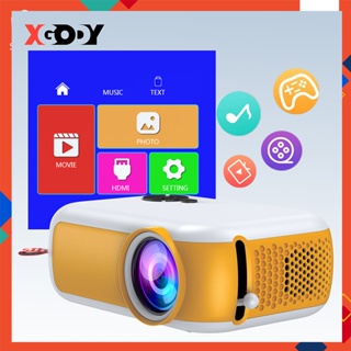 【⚡Free Tripod】XGODY Mini Projector A10 Enhanced Small LCD Projector 1800LM Portable Children's Home Theater Built-In Speaker