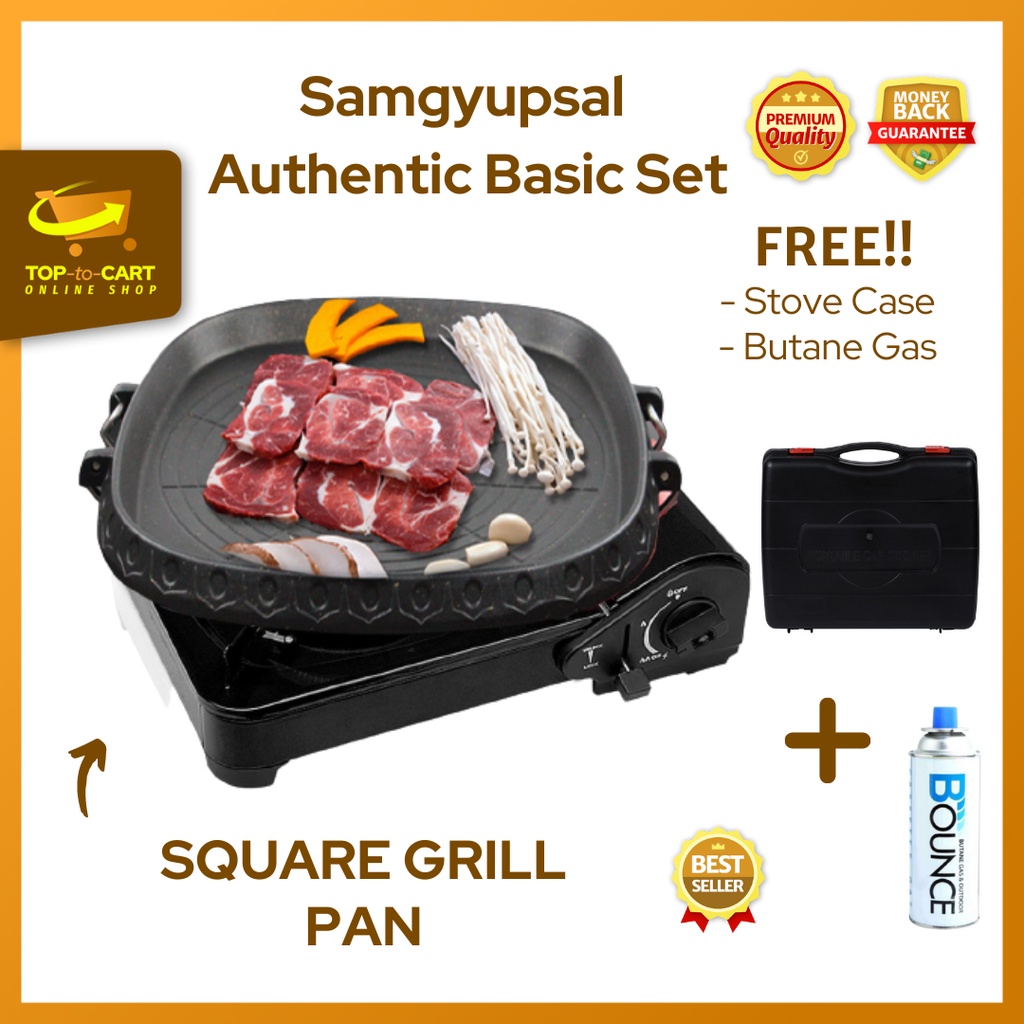 Samgyupsal Authentic Basic Set Korean BBQ Square Rectangle Round Grill