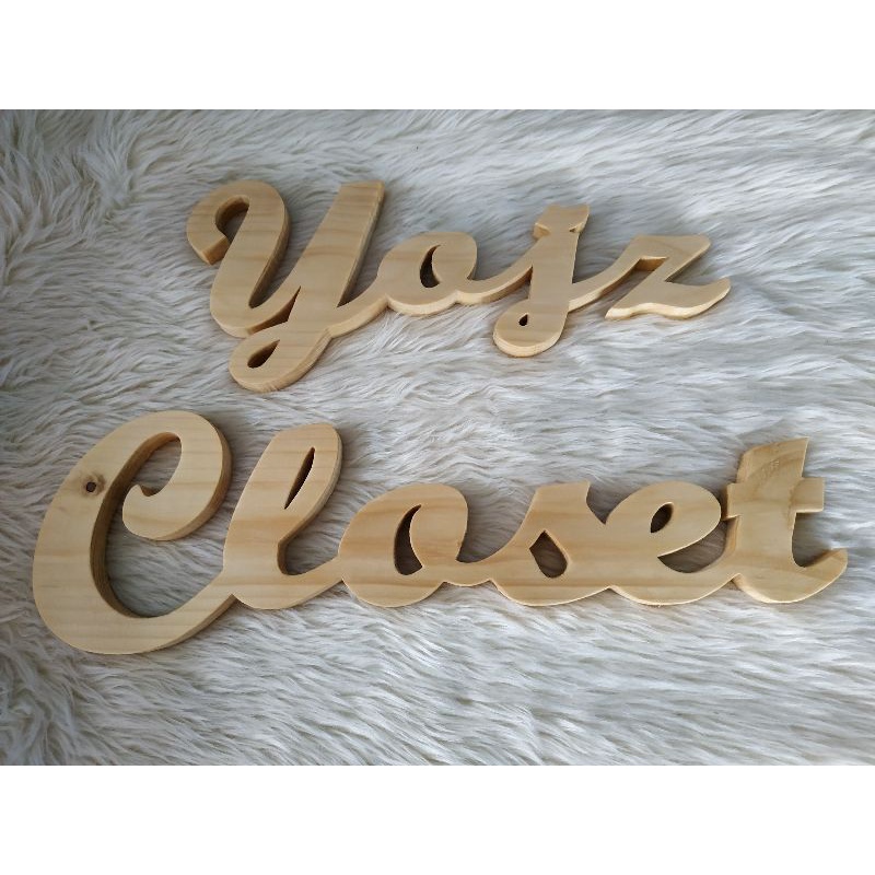 WC Customized Wooden Cursive Letters Wall Decor Shopee Philippines