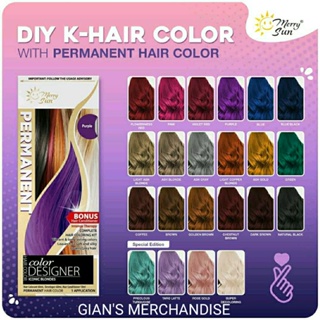 ▨MERRYSUN PERMANENT HAIR COLOR (pink, ash blonde, purple, ash grey, blue, copper blonde, ash gold) z #1