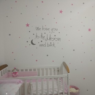 Art Lovely Baby Nursery Wall Decal Quote We Love You To The Moon And Back Wall Decals Moon Sticker #6