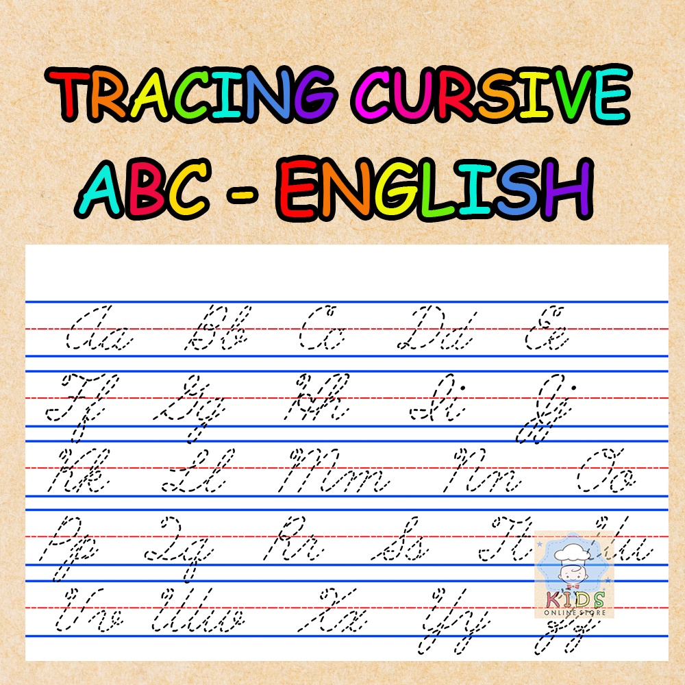 Tracing CURSIVE Alphabet (Filipino/English) with FREE Pencil | Shopee ...