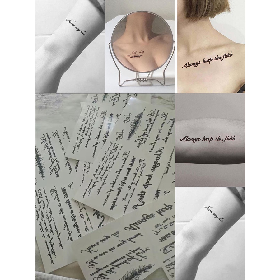Ins English sentence tattoo stickers Waterproof Men and Women Lasting