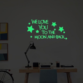 We Love You To The Moon And Back 3D Star Glow In Dark Luminous Wall Stickers #1