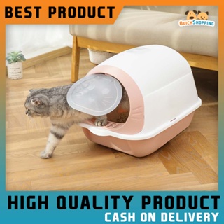 Cat Litter Box With Scoop Full-enclosed Cat Toilet Deodorization leakage prevention
