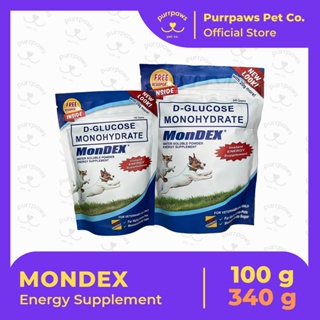 ✸◐MonDex Energy Supplement Dextrose Powder for Dogs and Cats (NEW PACKAGING + FREE SCOOP) 100g - 340