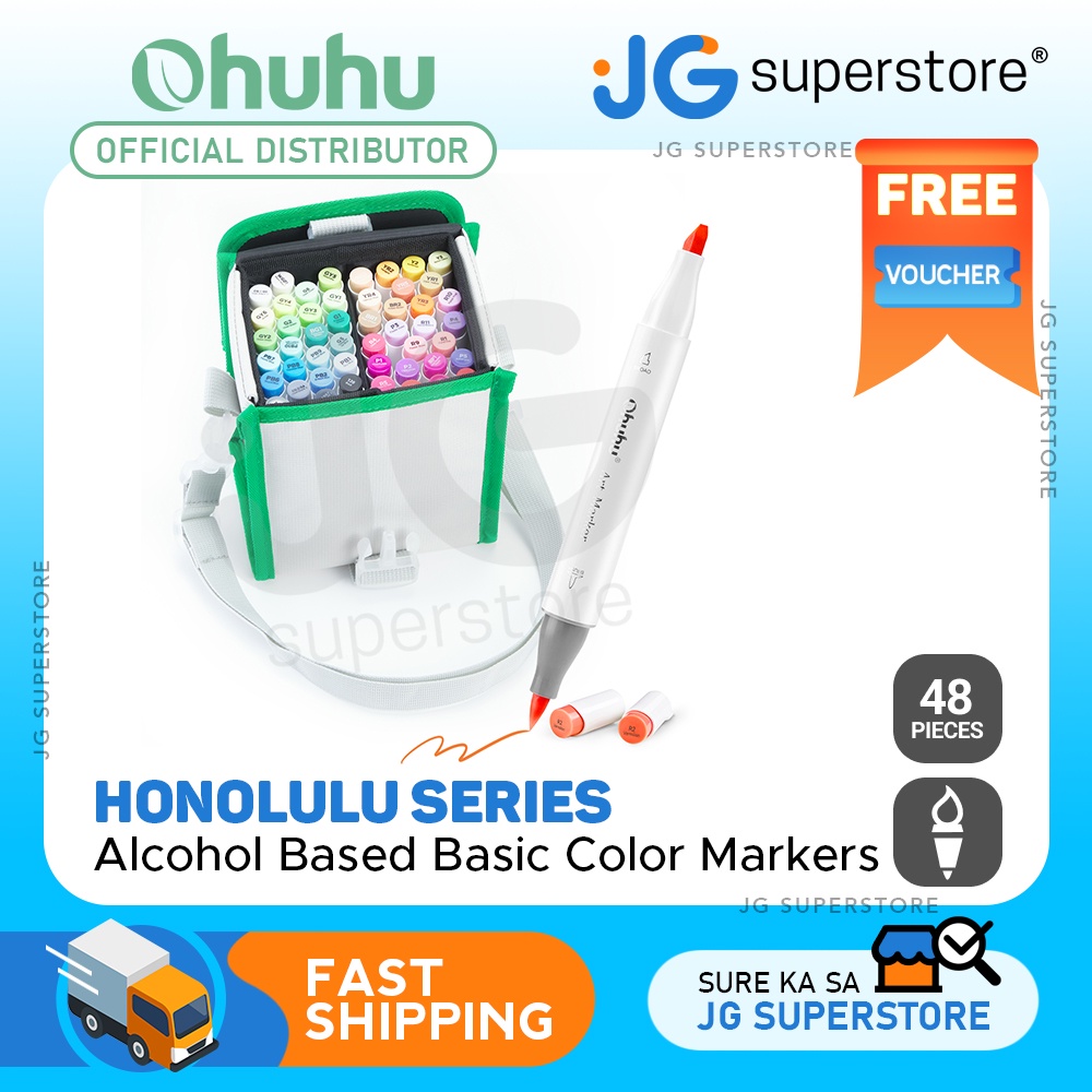 Ohuhu Alcohol Based Dual Tipped Art Markers 48 Colors + 1Blender