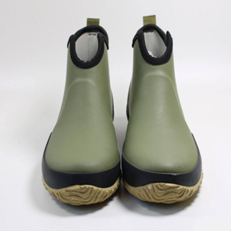 New Men's Pullon Rain Boots Waterproof Rubber Ankle Boots Outdoor