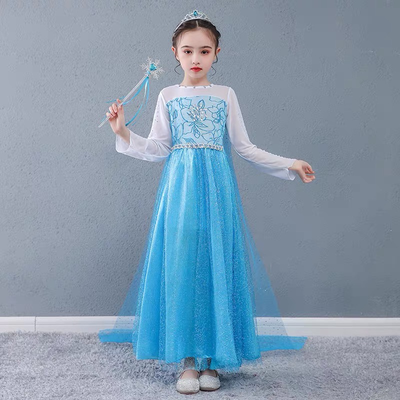 elsa costume photo Kids Cosplay Castillo Elsa Dress Frozen Costumes