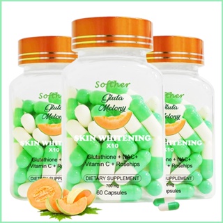 Softher Melon Zinc and Glutathione Capsules Skin Collagen Whitening & Sunblock Anti-Aging Glutathion #19