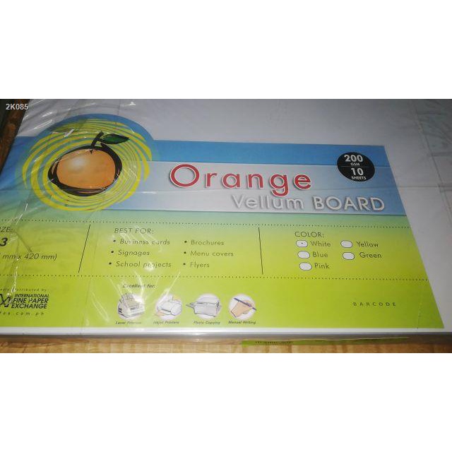 Vouchers & Services  5 PKS or 50pcs A3 Board Paper Size Orange Specialty/ Vellum Board Paper 200gsm