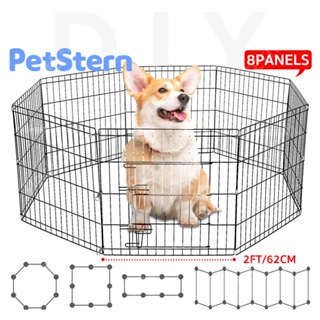 【Ready stock】♂PetStern Playpen For Dogs Foldable Pet Dog Fence Indoor Barrier 2Ft 6/8 Panels Free De