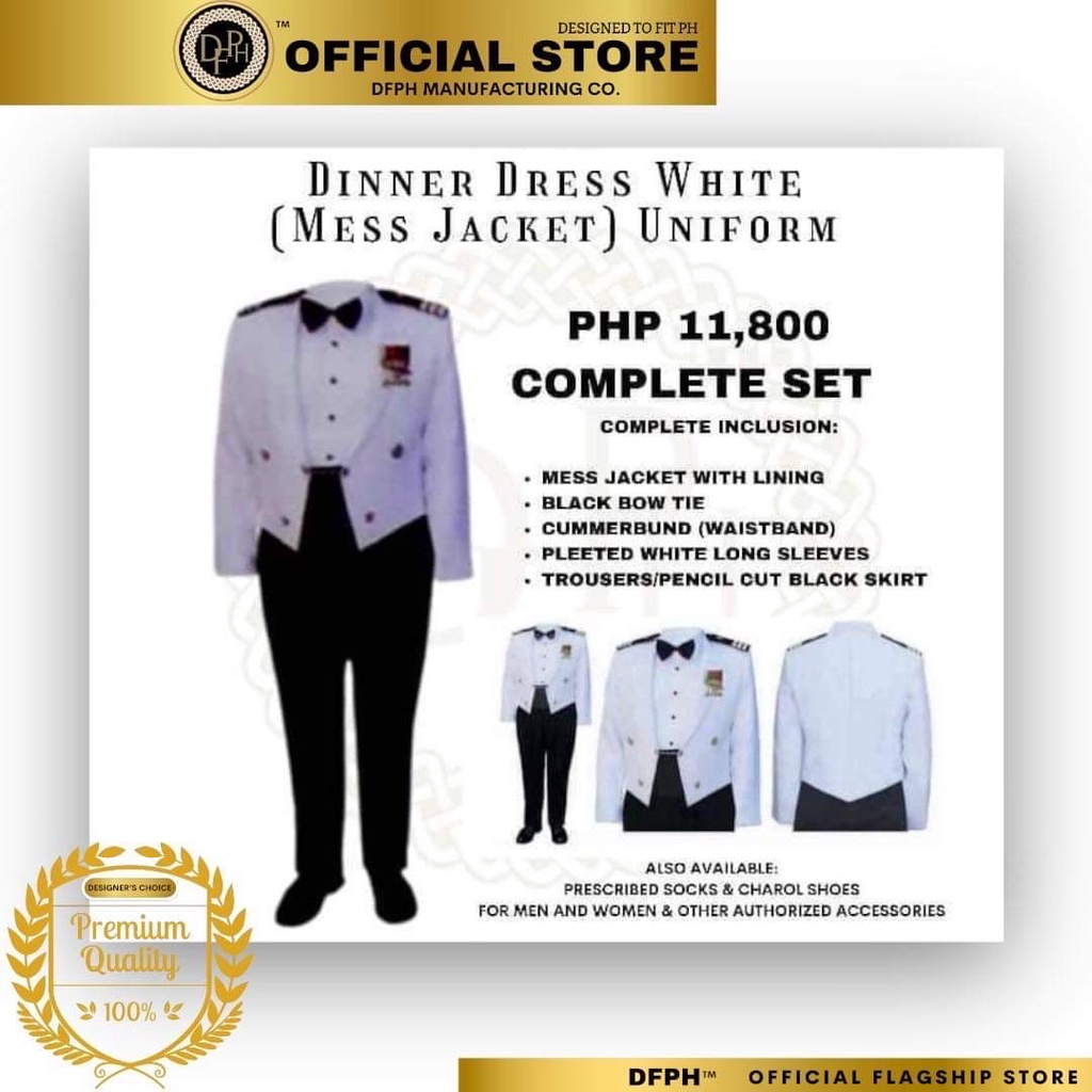 PCGA Dinner Dress White (Mess Jacket) Uniform DFPH Shopee Philippines