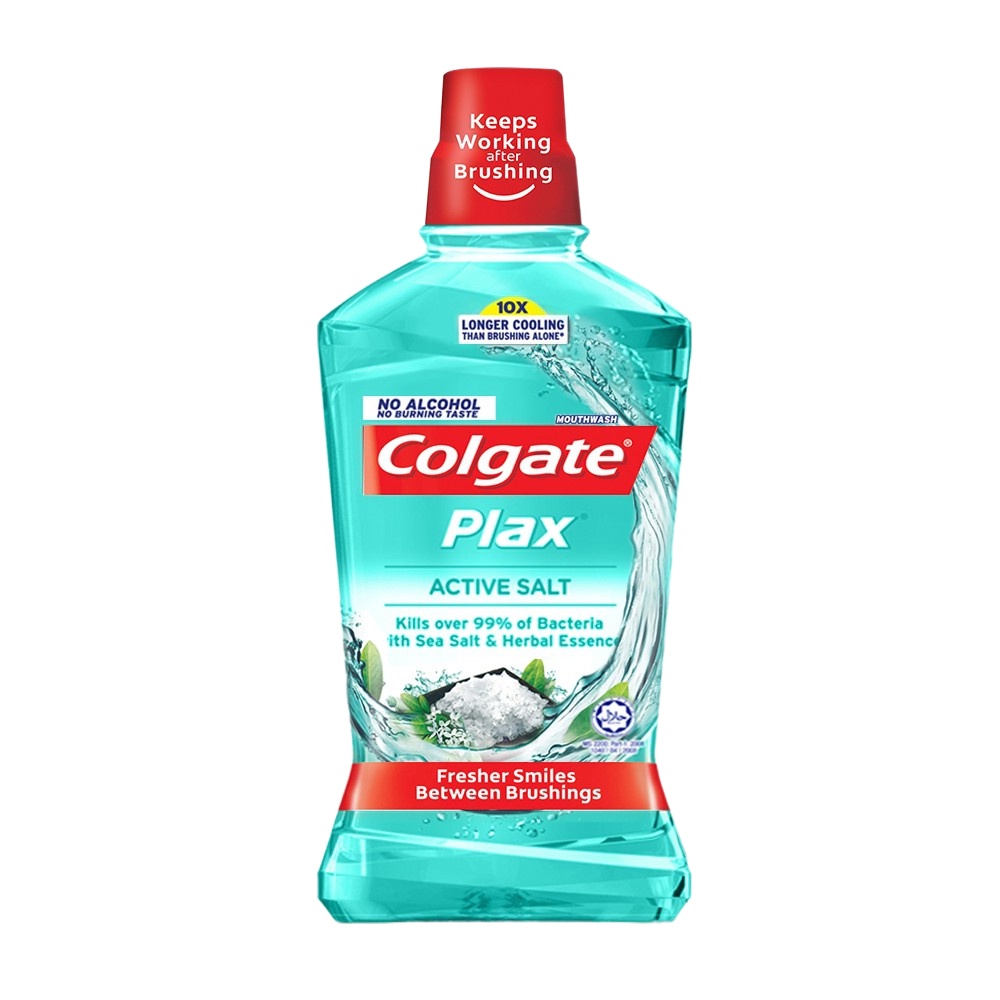 Colgate Plax Antibacterial Mouthwash Active Salt Mild Flavor 500mL