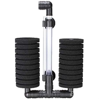Air Pump Double Biochemical Sponge Filter Bio Sponge Filter for Aquarium Fish Tank Up to 55 Gallons 