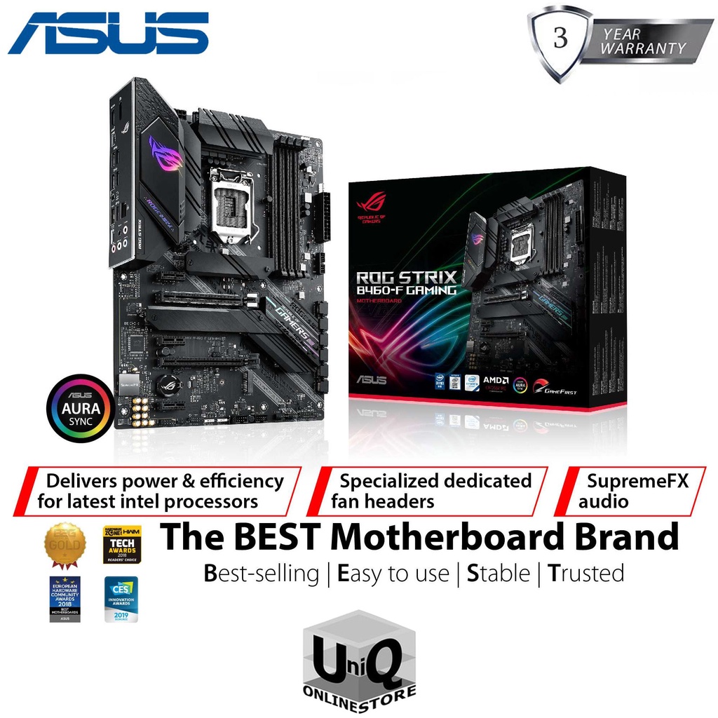 Asus ROG STRIX B460-F GAMING Intel B460 Chipset LGA 1200 ATX Gaming ...