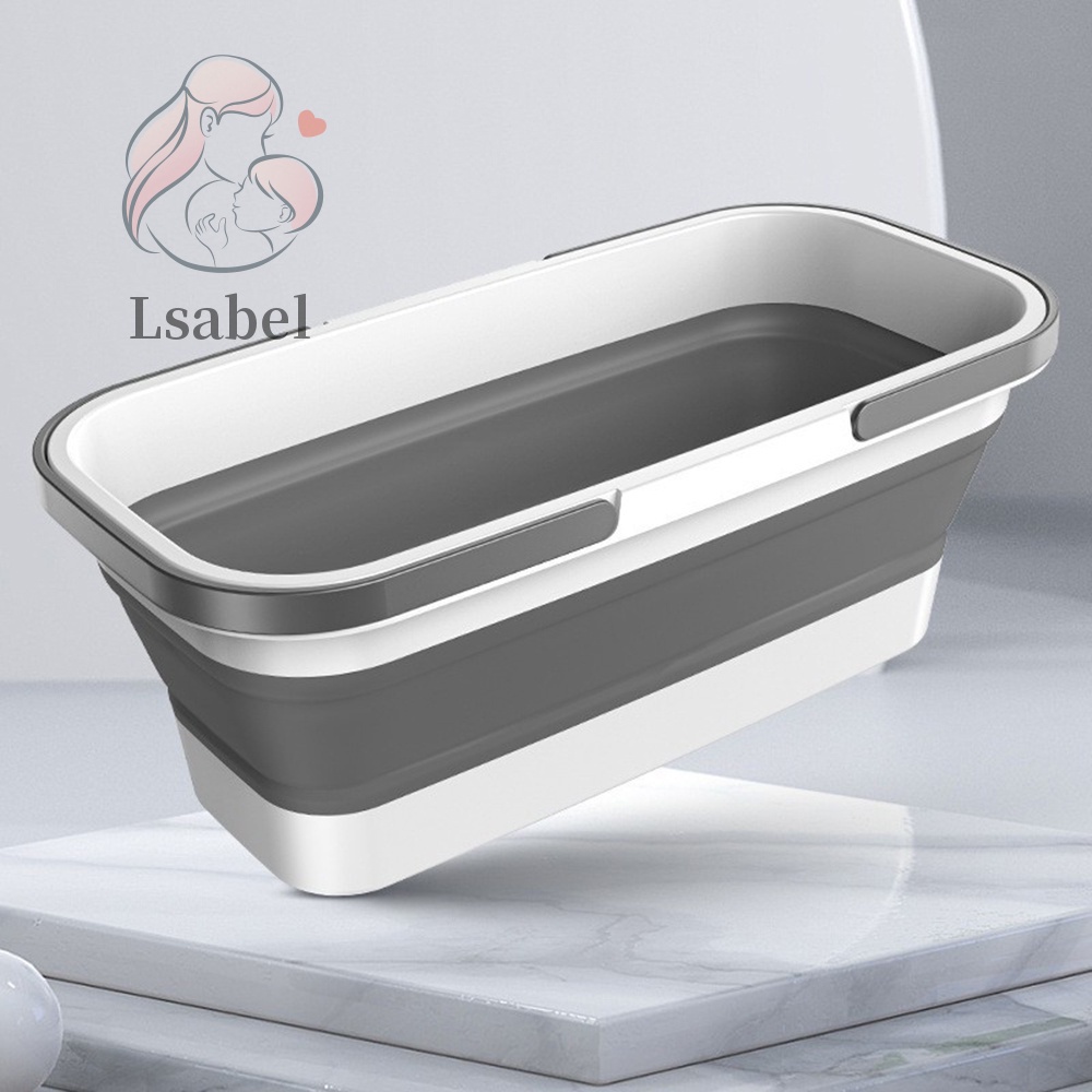 Foldable Mop Bucket Collapsible Portable Wash Basin Dishpan With Handle