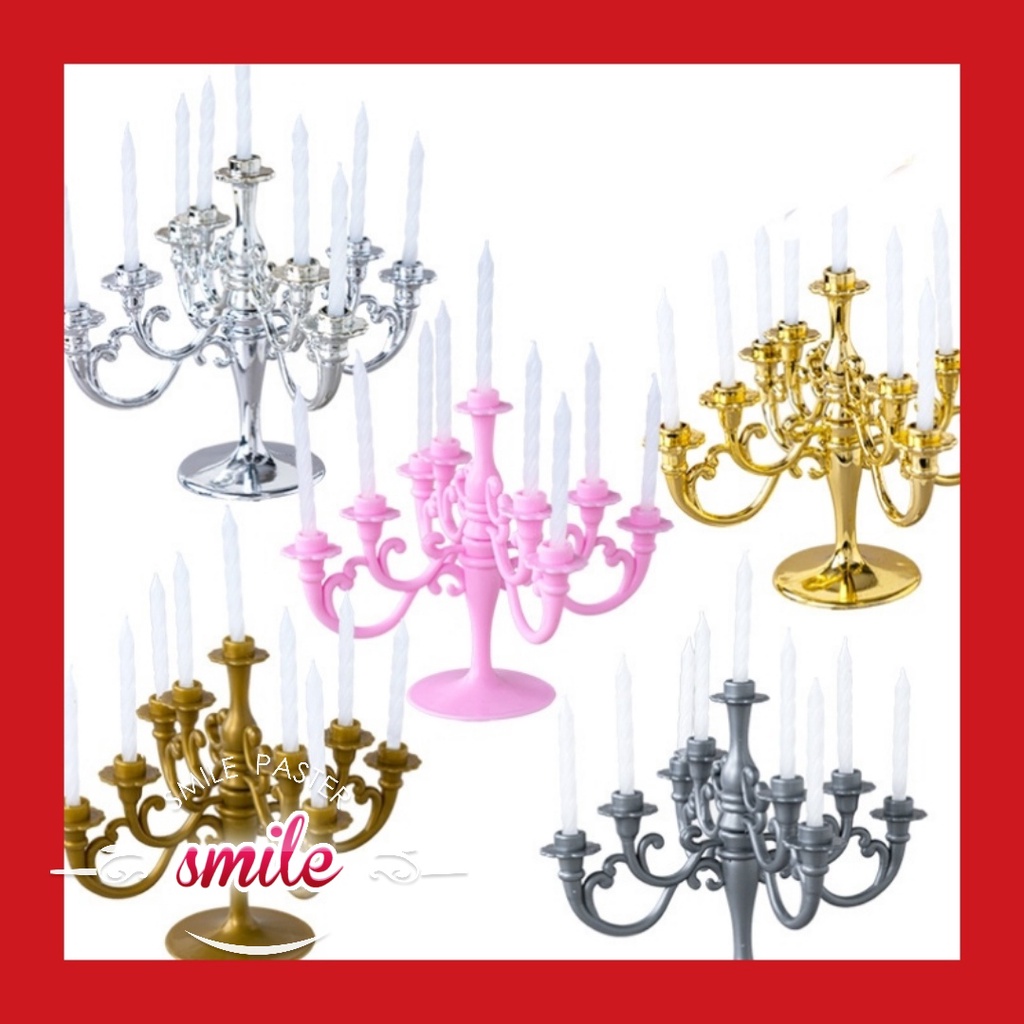 Mitchel DIY Candelabra Candle Holder Birthday Cake Topper Wrappers with
