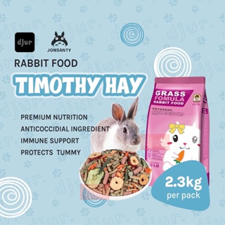JONSANTY Rabbit Food Timothy Hay 6lb / 2.3kg for Bunny Food Pellet