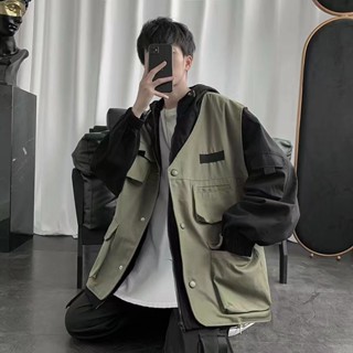 OVERSIZE Fashion Korean design fake two high -quality jackets full size