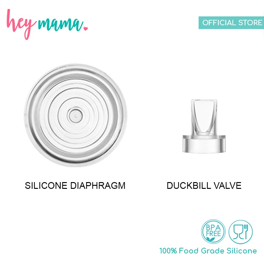 Hey Mama Clear Duckbill Valve Silicone Diaphragm Backflow Wearable