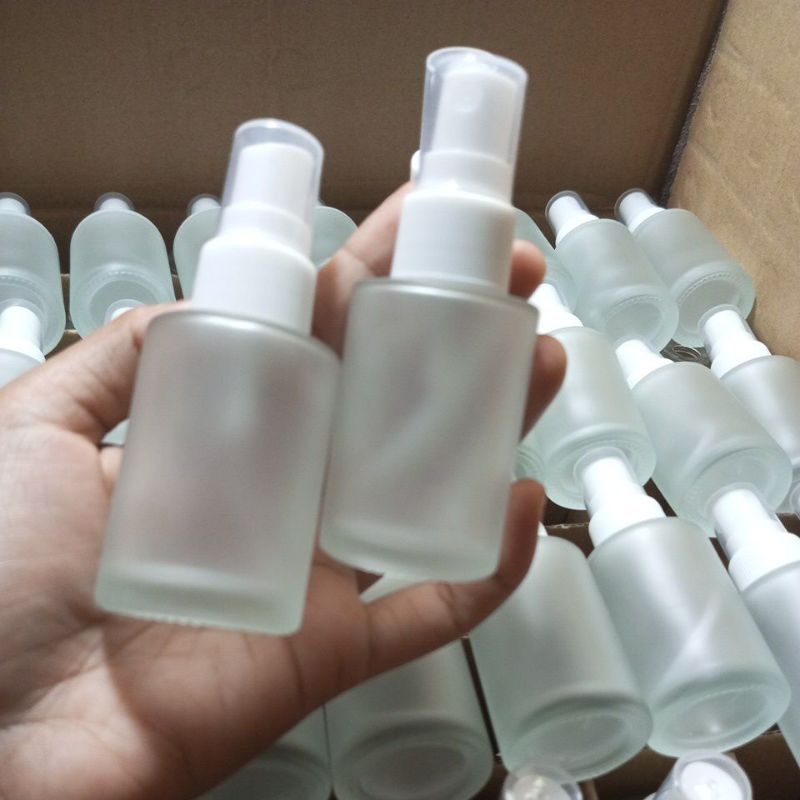 10PCS 30ML FROSTED PERFUME GLASS BOTTLE EMPTY BLACK WHITE SPRAYER