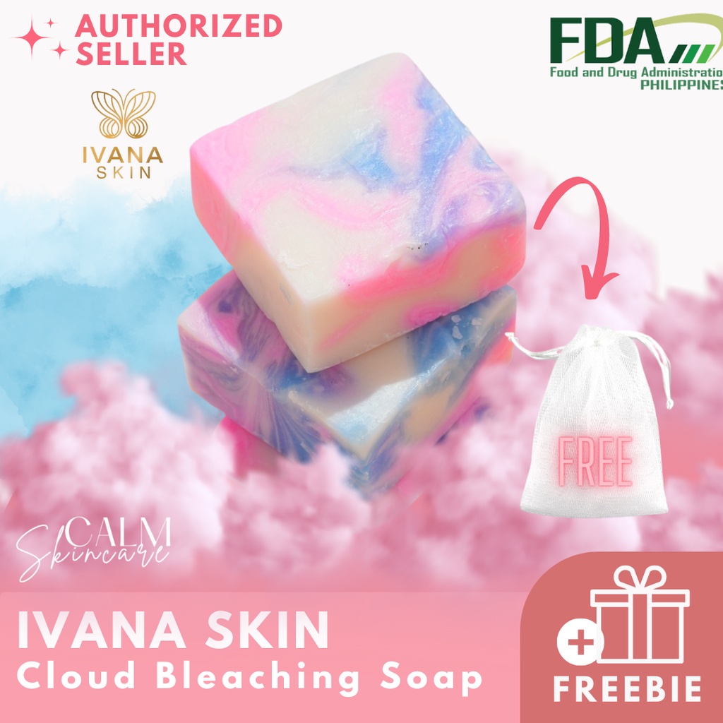 Ivana Skin Bleaching Cloud Soap with FREE MESH BAG by Ivana Alawi + FREE SHIPPING FREEBIES