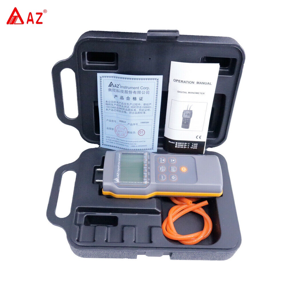 AZ82012 Digital Manometer Differential Pressure Meter with PC Interface