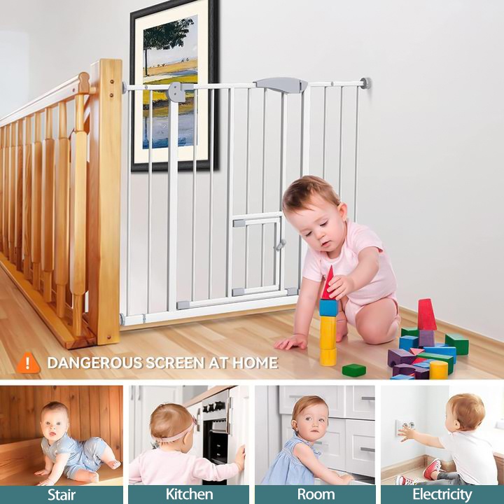 25.59”-86.22” Adjustable Safety Baby Gate Door Fence for Dog Baby Kids Pet Child Stair Barrier fence