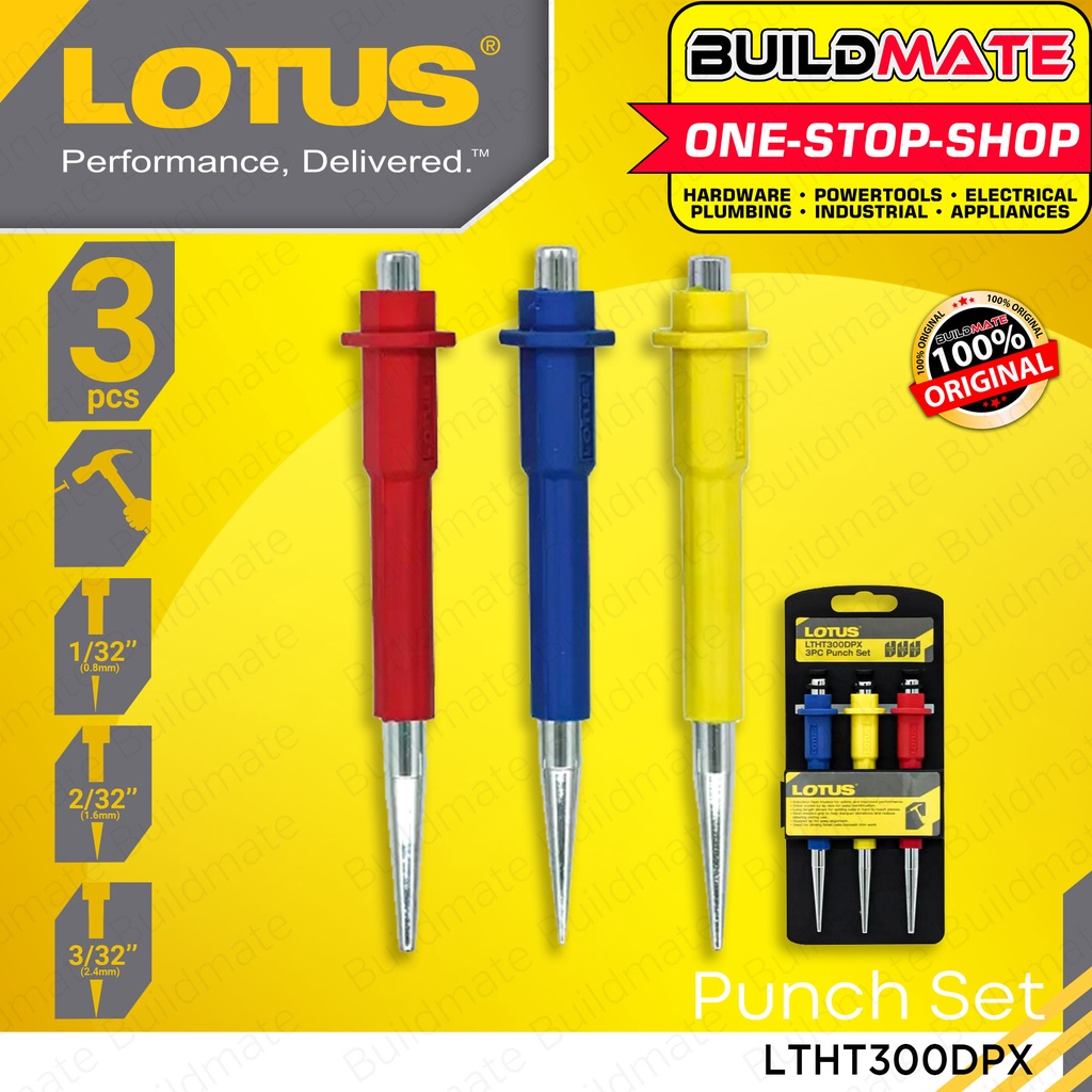 LOTUS 3PCS Nail Punch Set Pin Punch Center Punch Punching Cylinder
