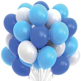 30pcs. Tri Color Metallic Balloon Set 10” - (10pcs. Royal Blue, Light Blue , White) #3